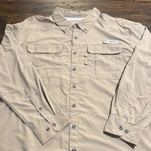 Magellan Silver Mink, Laguna Madre Long-Sleeve Men’s Button Fishing Shirt-2XLT